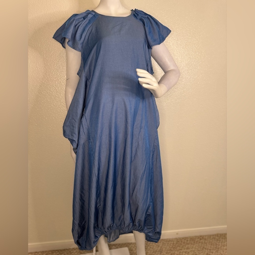Unbranded Balloon Dress/ Solid/Blue Denim Size 2XL. #313